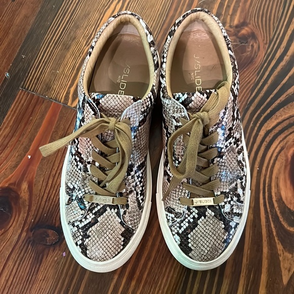 JSlides Embossed Leather Sneakers - Picture 2 of 9